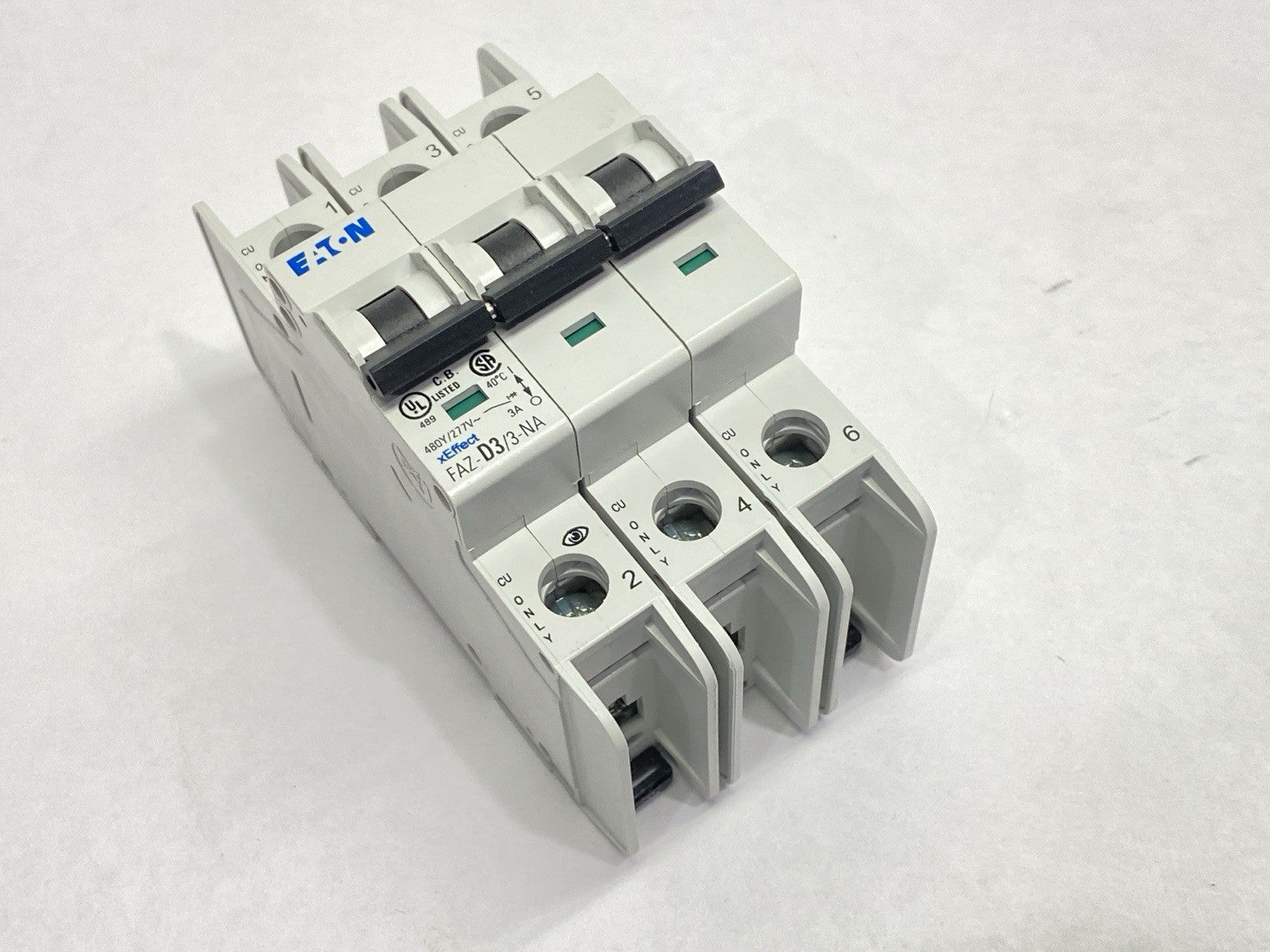 Eaton FAZ-D3/3-NA UL489 Circuit Breaker 3A 480Y/277VAC 3-Pole 102261 - Maverick Industrial Sales