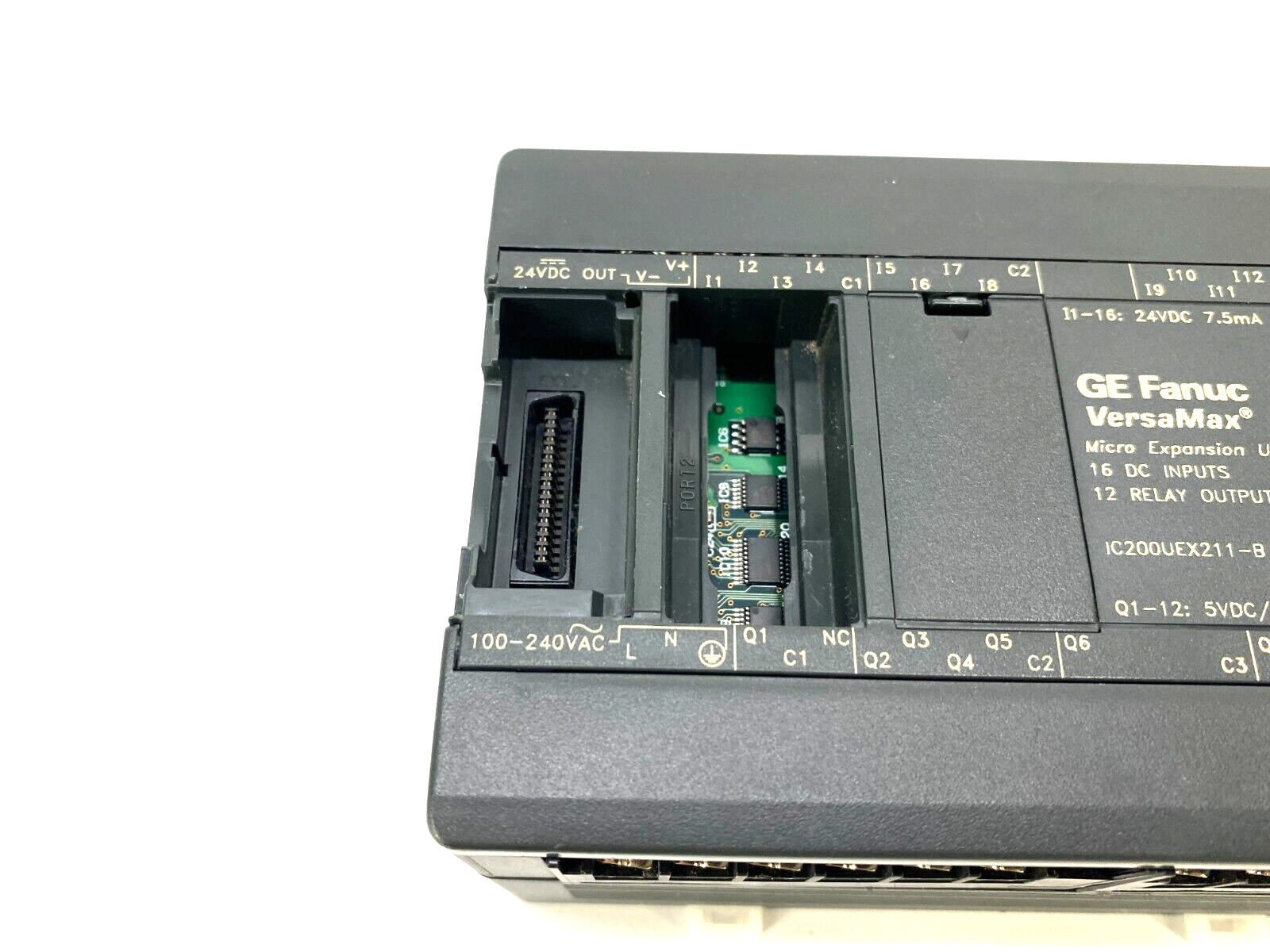 GE Fanuc IC200UEX211-B VersaMax Micro Expansion Unit 16-DC Input 12-Relay Output - Maverick Industrial Sales