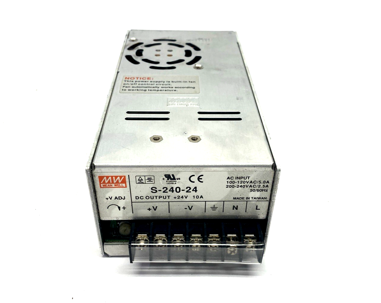 S-240-24 | Mean Well Power Supply 100-240VAC 24VDC 10A - Used - Maverick Industrial Sales
