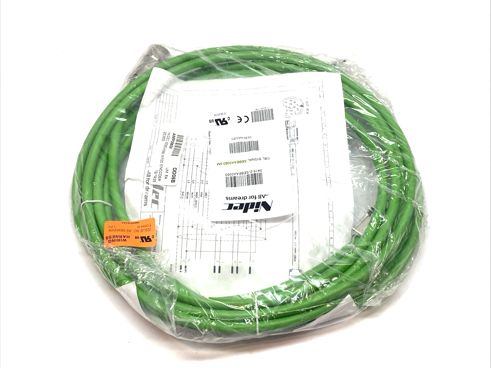 NIDEC 5415-Z-SEBEAA0060 CBL 17 Pin to DB15 Encoder Servo Signal Cable 6m - Maverick Industrial Sales