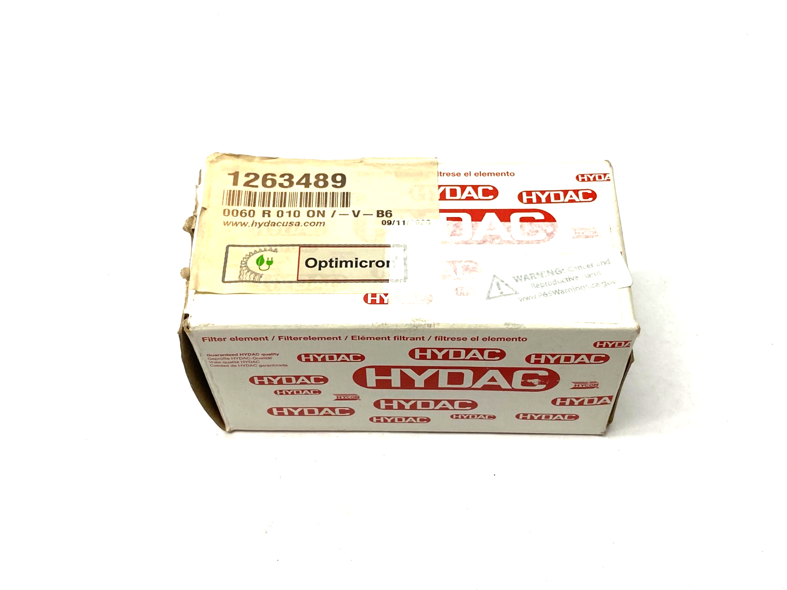 Hydac 0060R010ON/-V-B6 Optimicron Filter Element 1263489 - Maverick Industrial Sales