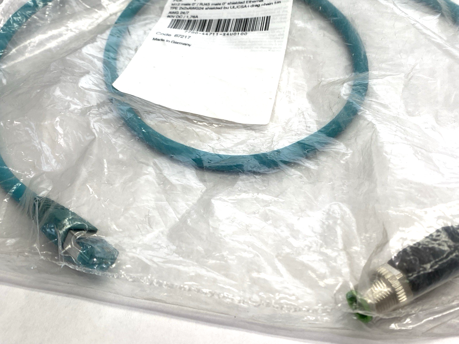 Murrelektronik 7700-44711-S4U0100 Double-Ended M12 M to RJ45 Ethernet Cordset 1m - Maverick Industrial Sales