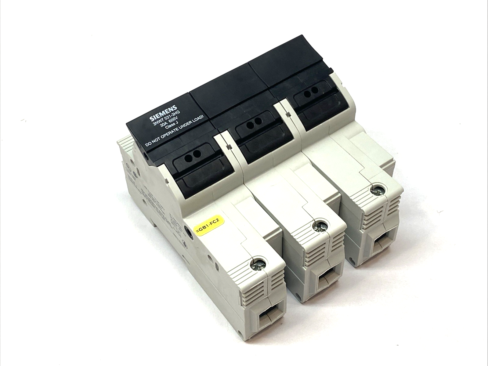 Siemens 3NW7 531-3HG Fuse Holder Class J 30A 600V w/ 3x Bussman LPJ-4SP Fuses - Maverick Industrial Sales