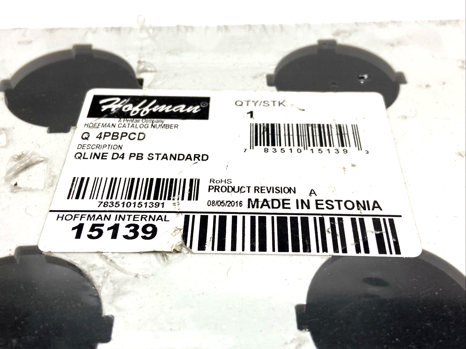 Hoffman Q4PBPCD QLine D Pushbutton Enclosure Type 4X 4PBx30.5mm Light Gray - Maverick Industrial Sales