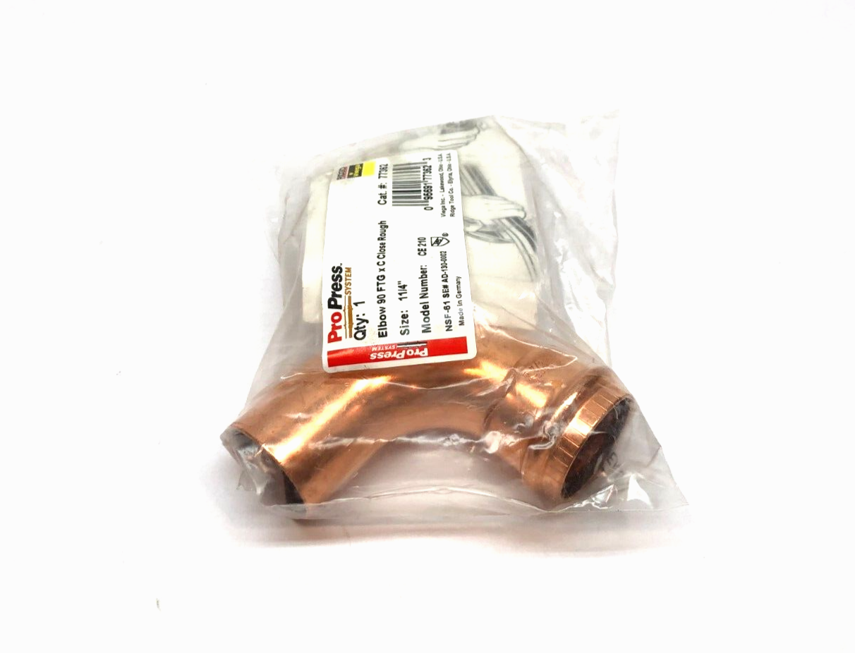 Viega 77362 ProPress Elbow Fitting, 90-Deg, 1-1/4", FTG X C Close Rough - Maverick Industrial Sales