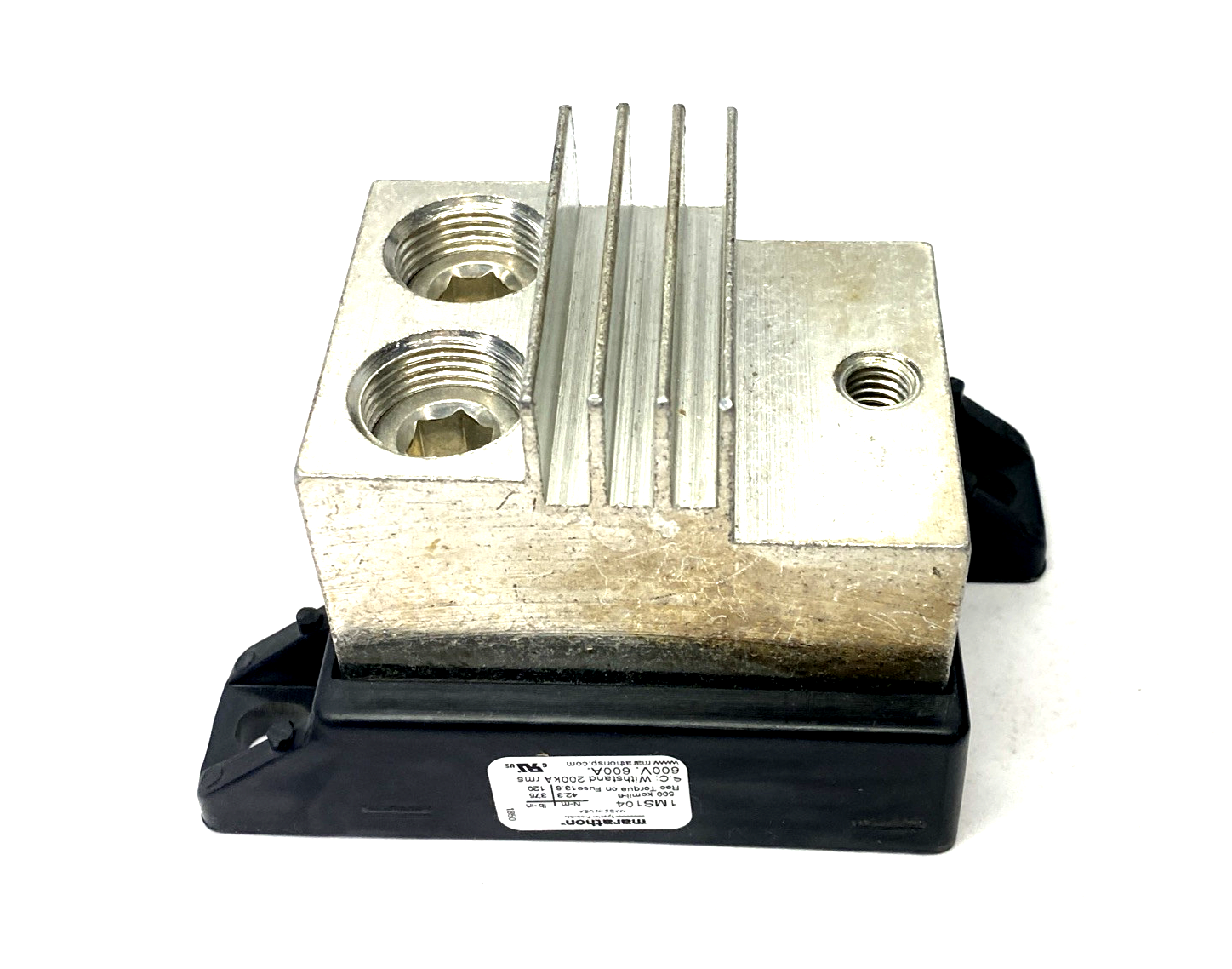 Marathon 1MS104 Fuseholder Style Semiconductor Terminal Block 600V 600A - New – Open box - Maverick Industrial Sales