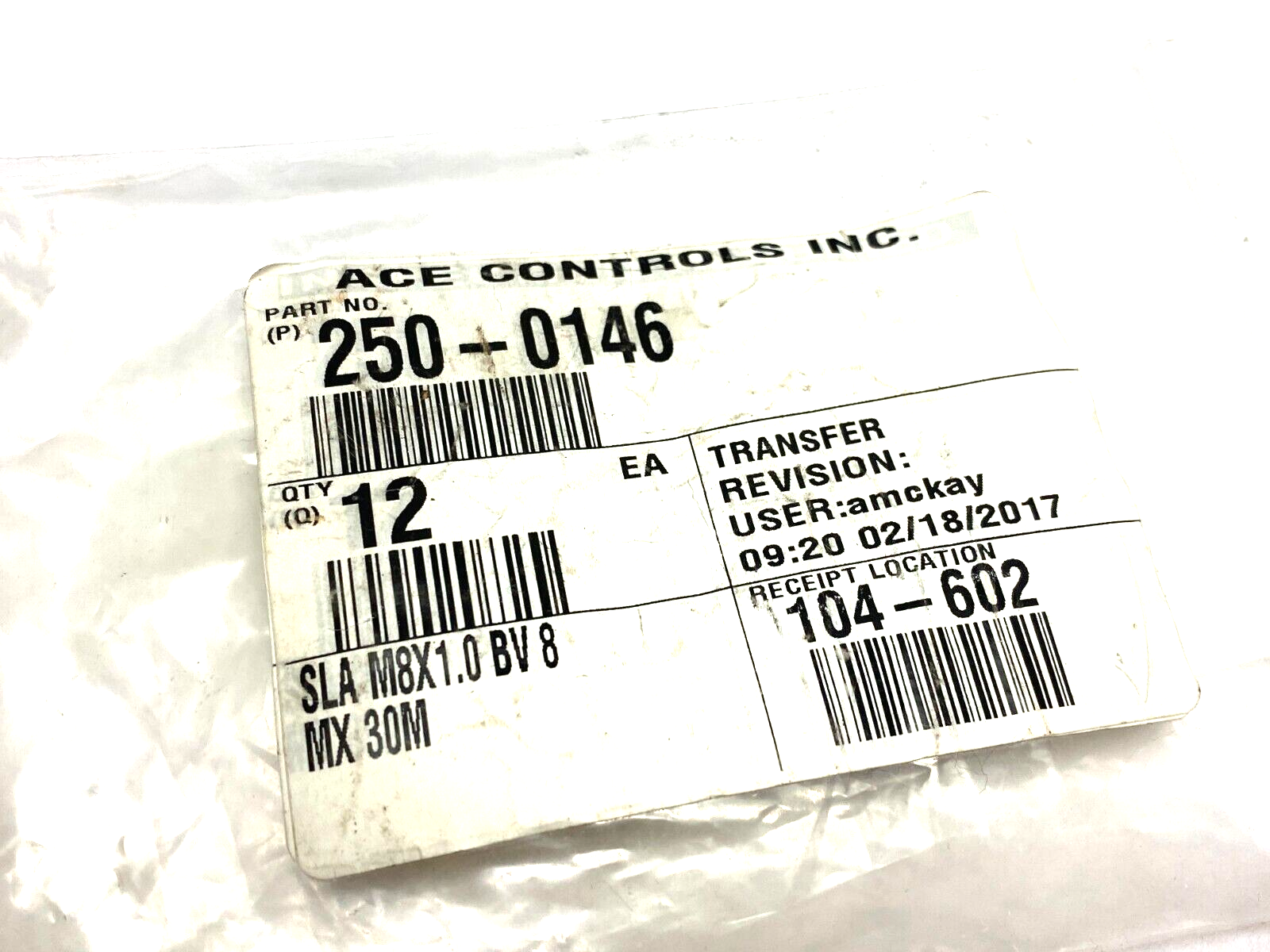 Ace Controls 250-0146 Side Load Adapter SLA M8X1.0 BV 8 MX 30M - Maverick Industrial Sales
