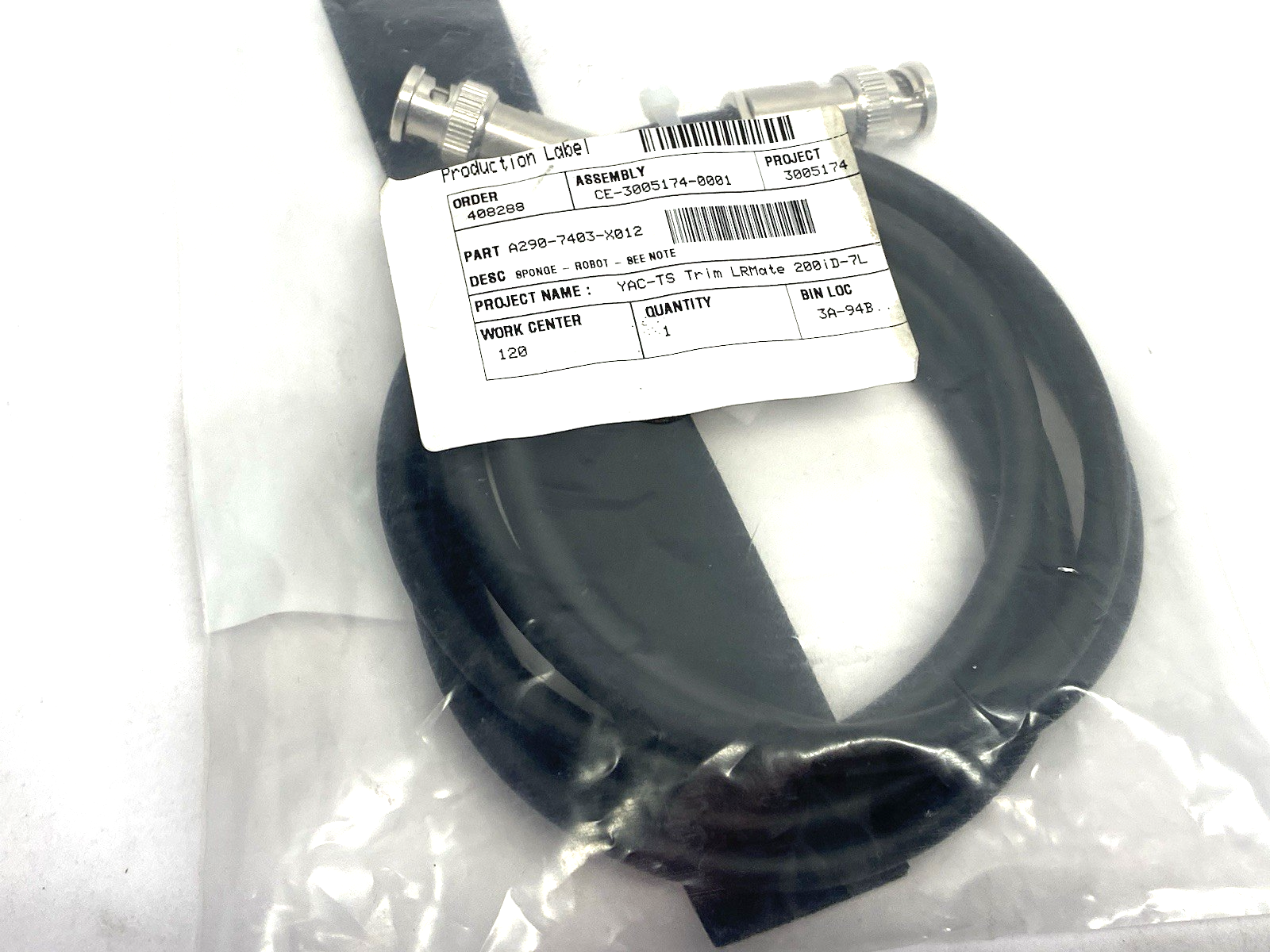 Fanuc 2008-T426 Coaxial Cable Assembly w/ Robot Sponge Kit - Maverick Industrial Sales