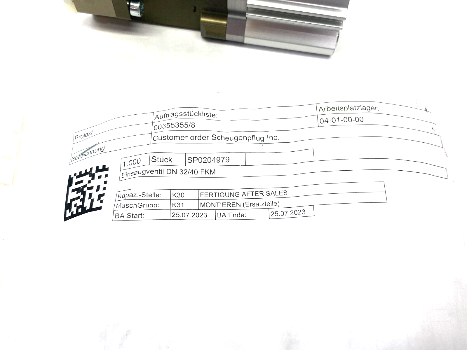 Scheugenpflug SP0204979 Aspiration Valve DN 32/40 FKM - Maverick Industrial Sales