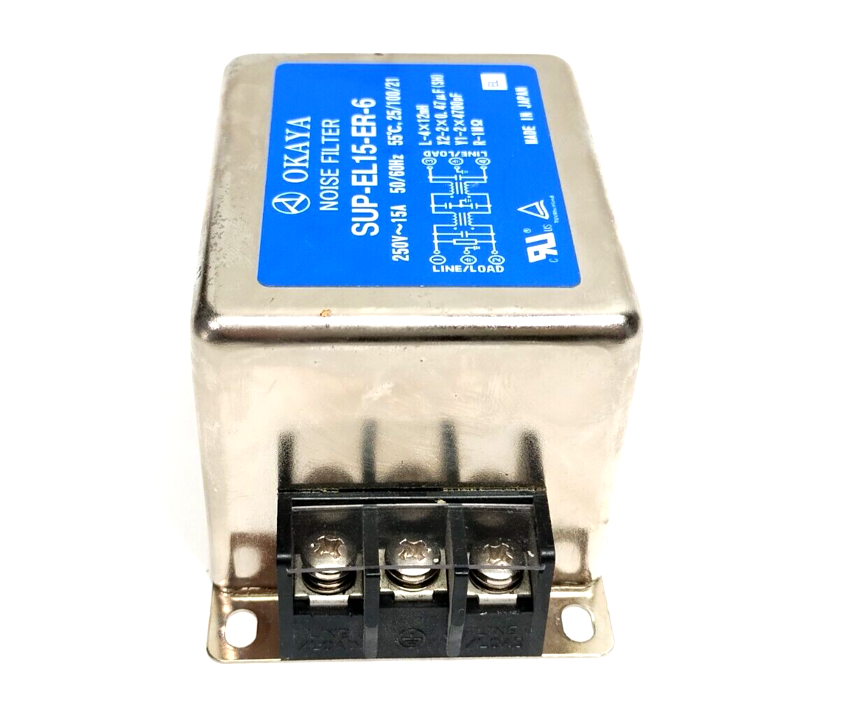 Okaya SUP-EL15-ER-6 Noise filter 250V 15A - Maverick Industrial Sales