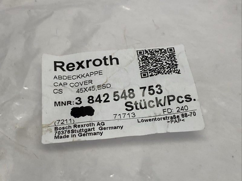 Bosch Rexroth 3842548753 Cap Cover 45X45 ESD Black LOT OF 10 - Maverick Industrial Sales