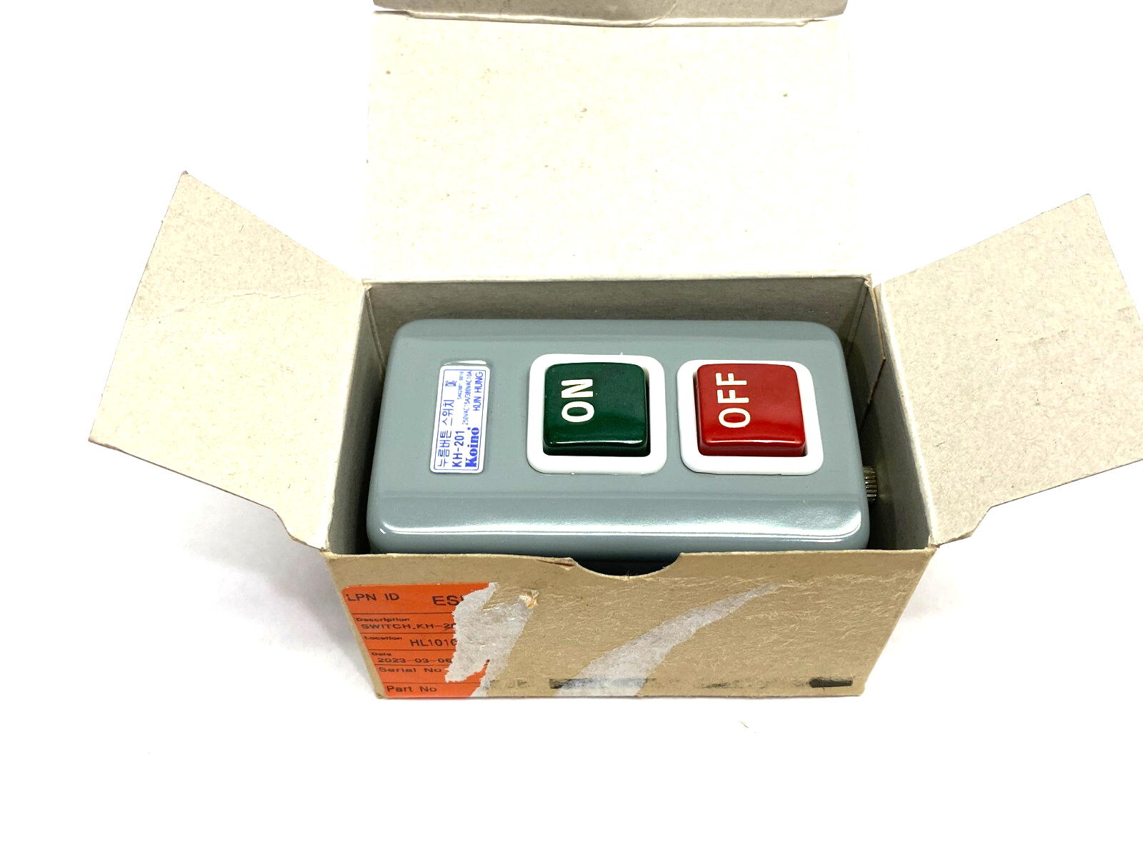 Koino KH-201 Pushbutton Switch Assembly On/Off 250VAC 15A, 380VAC 10A - Maverick Industrial Sales