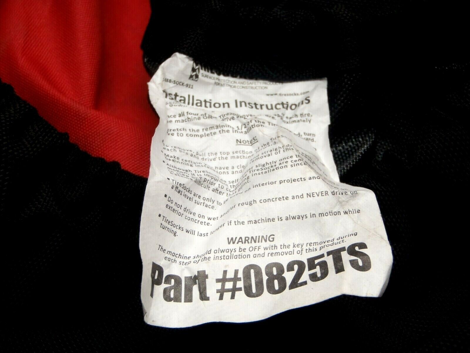 0825TS | Tiresock Forklift Floor Protecting Tire Cover 7.5" x 12" Inch JLG Hyster - Used - Maverick Industrial Sales