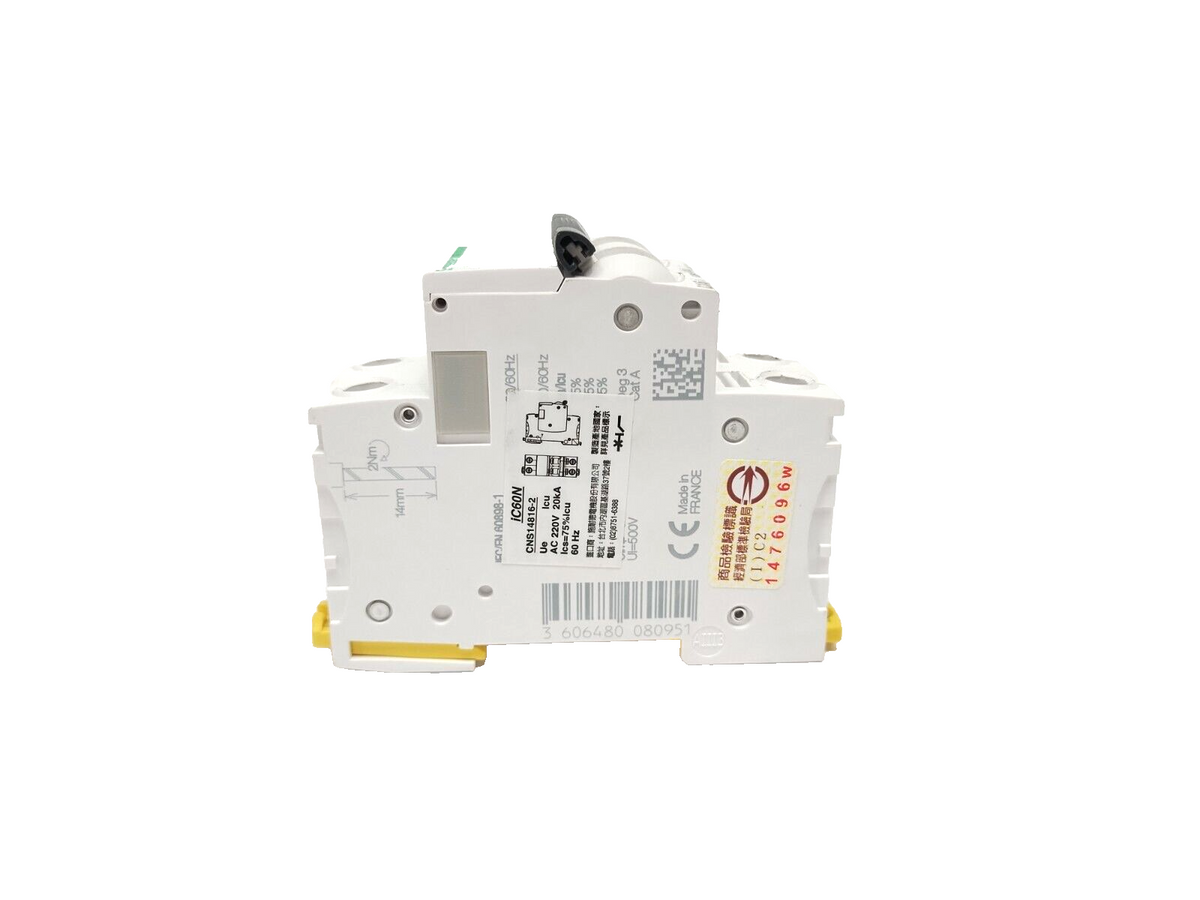 A9F75216 | Schneider Electric iC60N Mniature Circuit Breaker 2P 16A D-Curve - Used - Maverick Industrial Sales