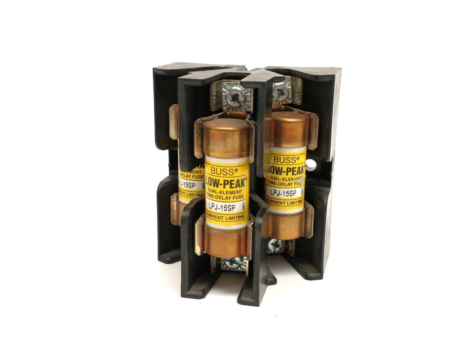 Buss JP60030-3PR Pyramid Fuse Block w/ Bussmann LPJ-15SP Time Delay Fuses - Maverick Industrial Sales