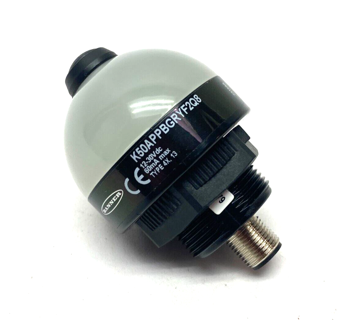 Banner K50APPBGRYF2Q8 Core Ser 50mm Illuminated 3-Color Push Button Sensor 80979 - Maverick Industrial Sales