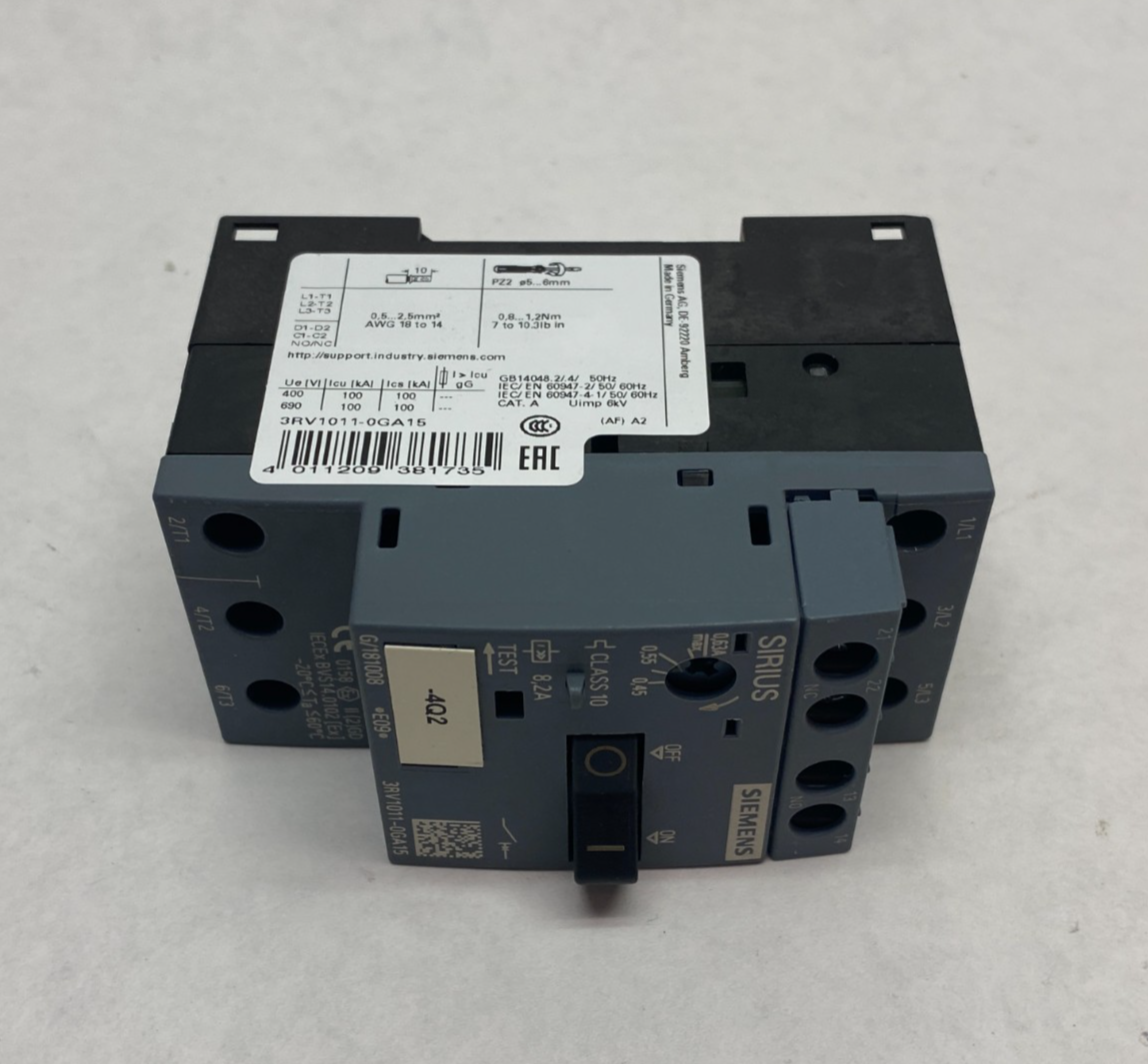 Siemens 3RV1011-0GA15 Sirius Motor Protection Circuit Breaker Class 10 - Maverick Industrial Sales