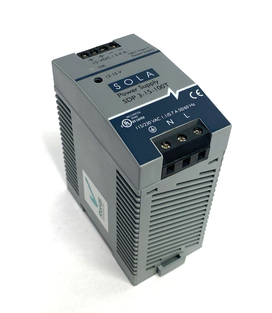 SDP 3-15-100T | EGS Sola/Hevi-Duty Power Supply DIN Rail 50W 15V - Used - Maverick Industrial Sales