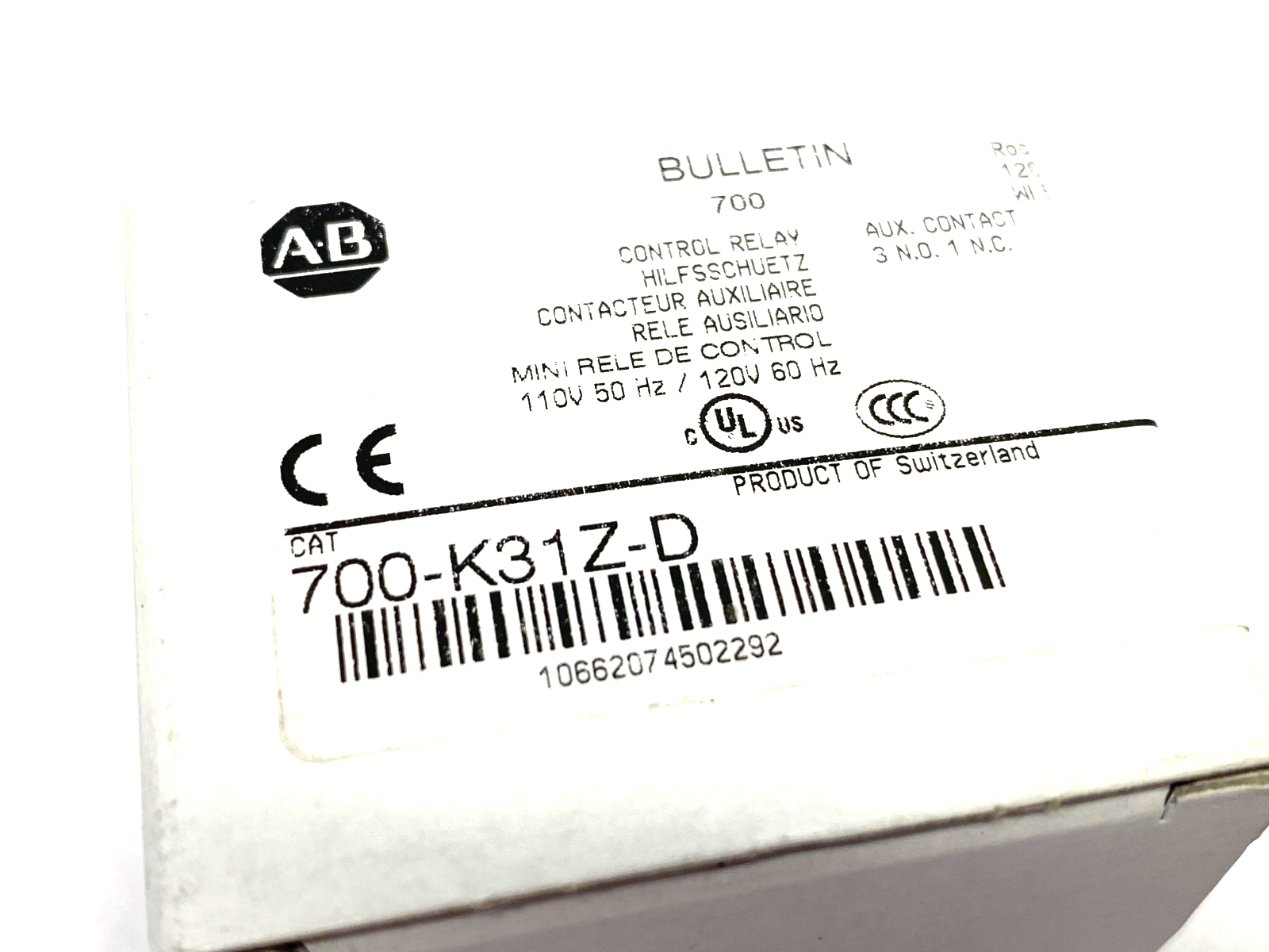 Allen Bradley 700-K31Z-D Ser. B Control Relay 3 N.O, 1 N.C, 110/120V - Maverick Industrial Sales