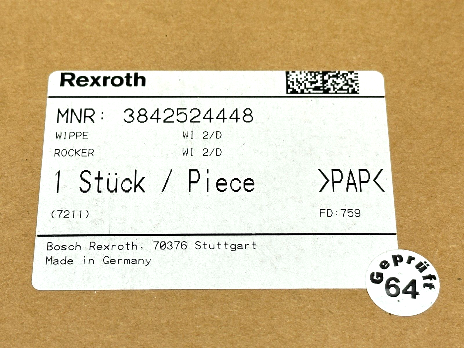 Bosch Rexroth 3842524448 Rocker WI 2/D - Maverick Industrial Sales