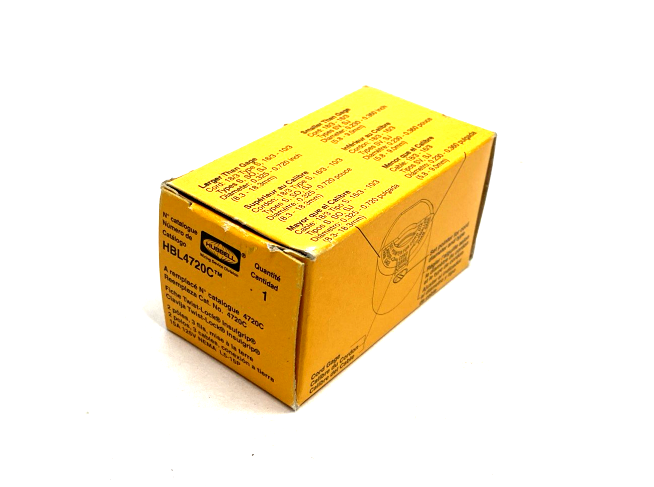 HBL4720C | Hubbell Twist-Lock Industrial, Male Plug, 5A 125V L5-15P, LOT OF 2 - New - Maverick Industrial Sales