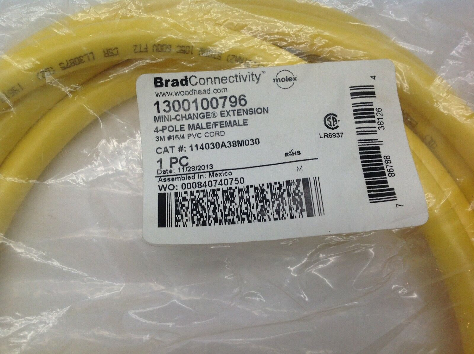 Brad Connectivity 1300100796 Mini-Change 4 Pole 114030A38M030 - Maverick Industrial Sales