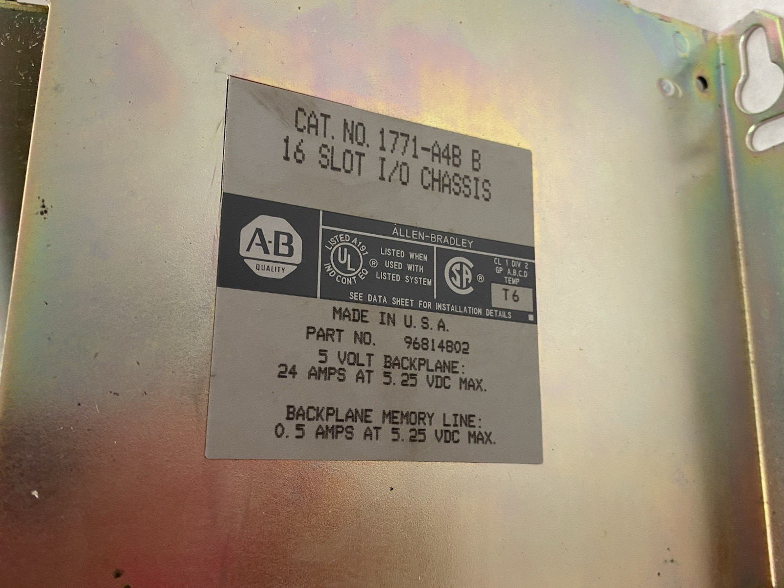 Allen Bradley 1771-A4B Ser. B 16-Slot Chassis Rack Module - Maverick Industrial Sales