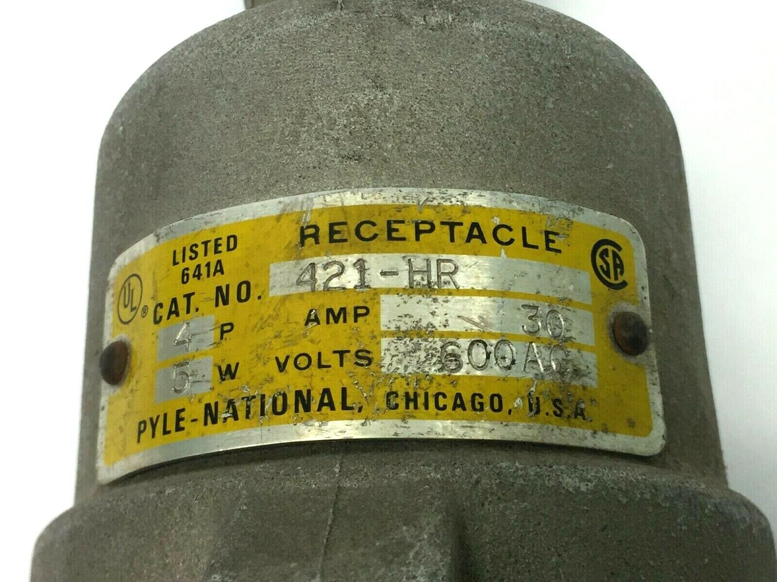 Pyle-National 421-HR Receptacle 4P 30A 600VAC - Maverick Industrial Sales