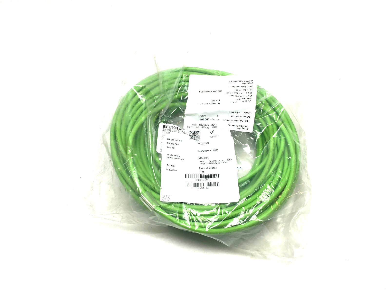 Beckhoff ZK1090-6191-0300 Double Ended EtherCAT Power Cable RJ45/M12 30m 114390 - Maverick Industrial Sales