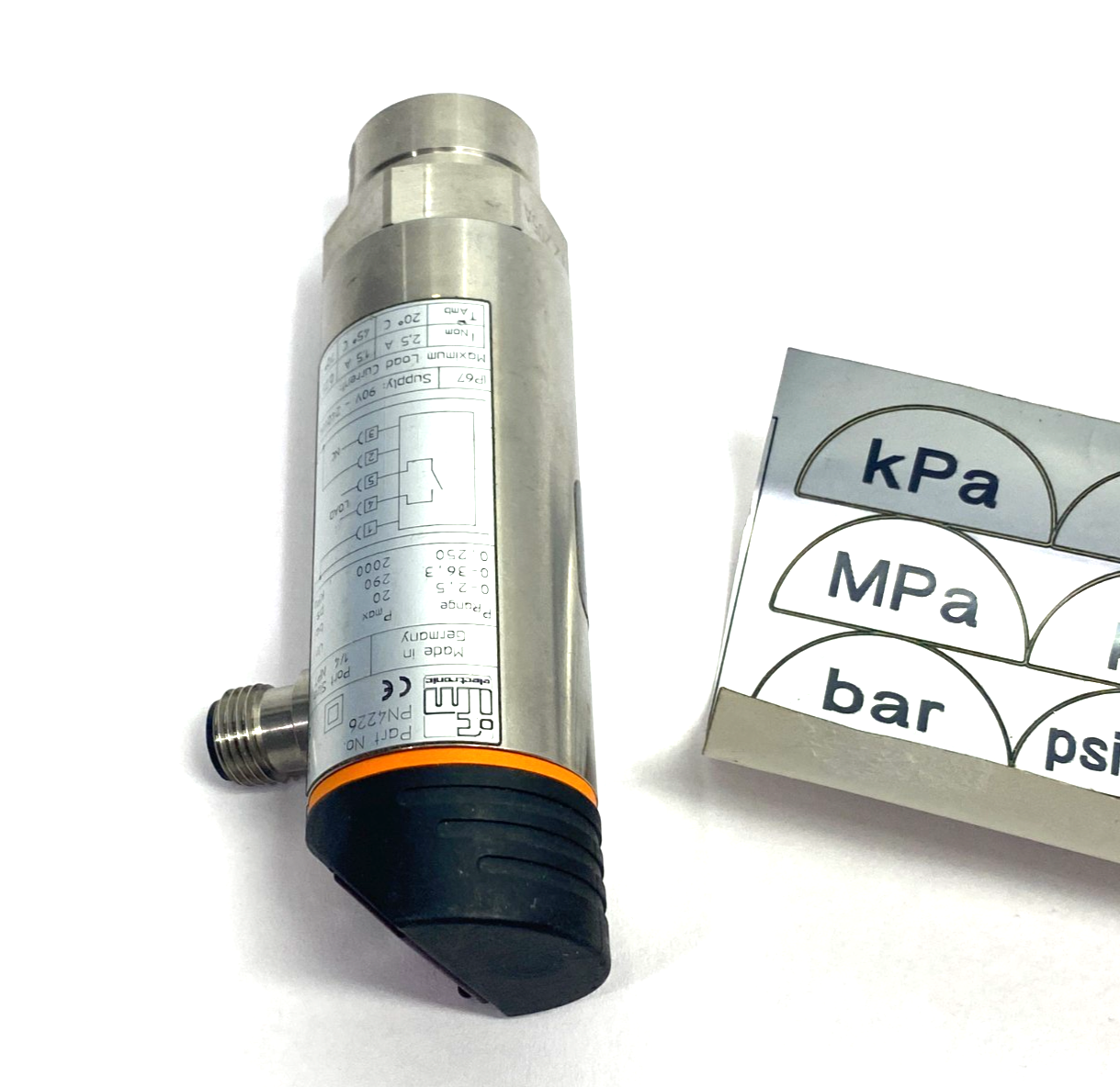 PN4226 | Ifm Pressure Sensor, Digital Display PN-2,5-RBN14-HFBOW/LS/ /V - New – Open box - Maverick Industrial Sales