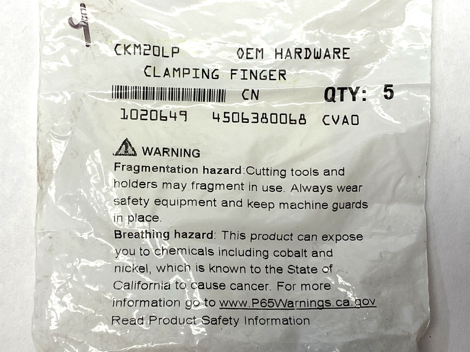 CKM20LP | Kennametal Clamping Finger PACKAGE OF 5 - New - Maverick Industrial Sales