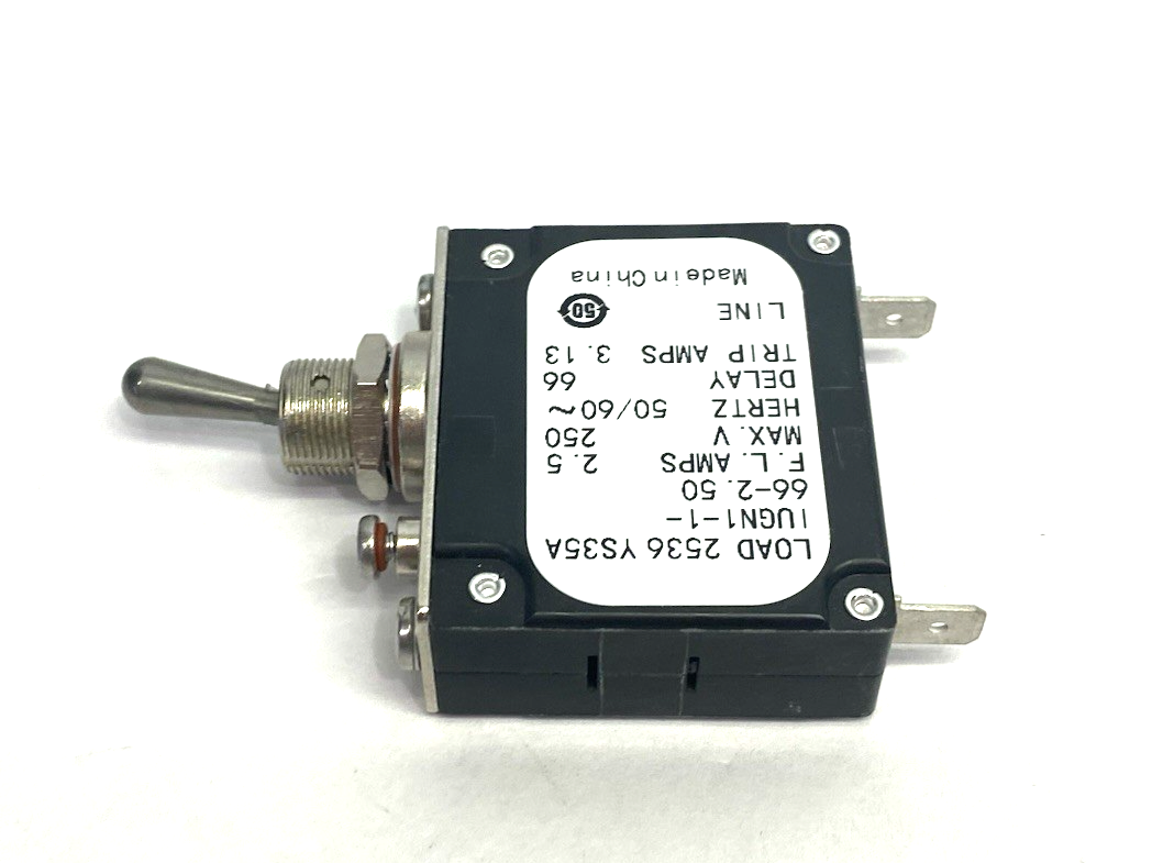 IUGN1-1-66-2.50 | Sensata-Airpax Panel Mount Circuit Breaker, Magnetic 2.5A - New – Open box - Maverick Industrial Sales
