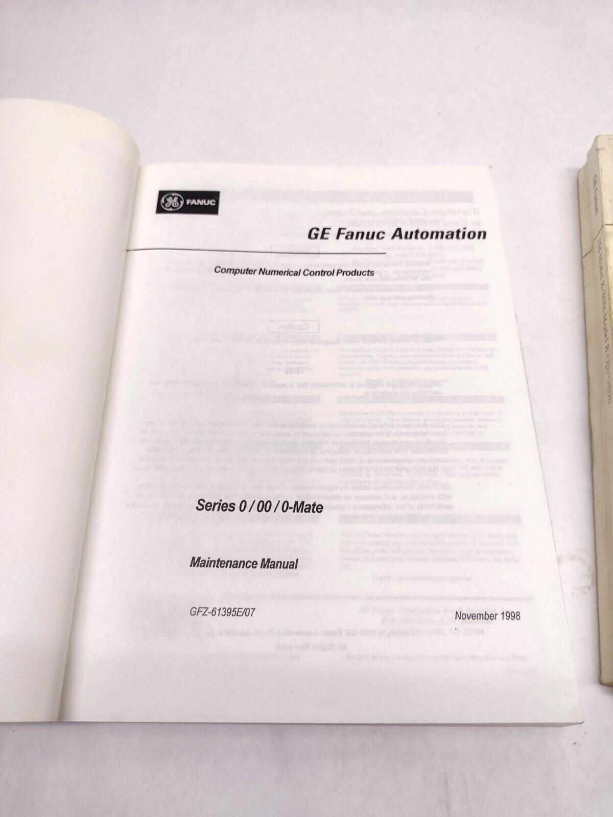 GE Fanuc Series 0/00/0-Mate Maintenance Manual & 0M-Model B, 00M-Model B Manual - Maverick Industrial Sales