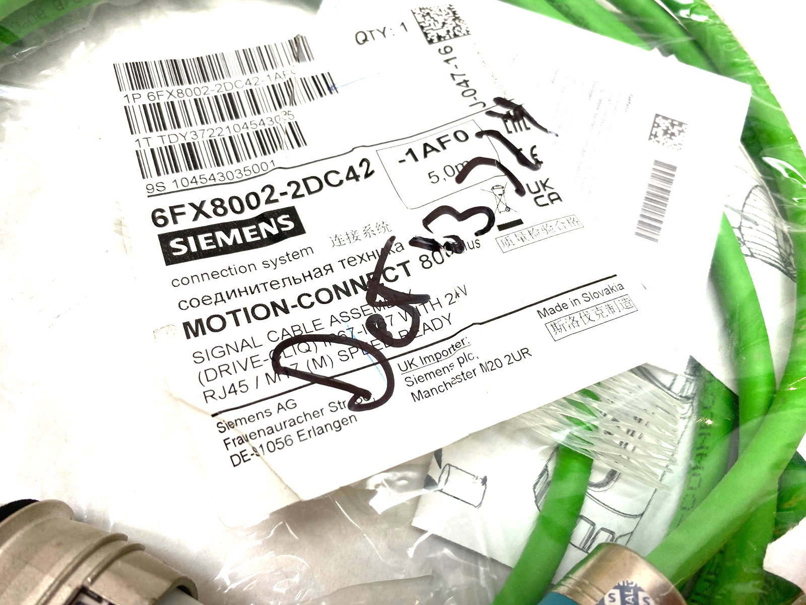 Siemens 6FX8002-2DC42-1AF0 Motion-Connect 800Plus Drive-Cliq Signal Cable Assem. - Maverick Industrial Sales