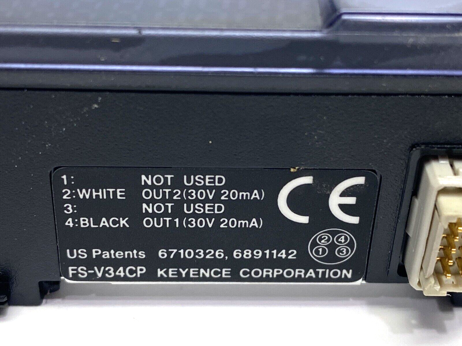 Keyence FS-V34CP Fiber Amplifier, M8 Connector Type, Expansion Unit, PNP - Maverick Industrial Sales