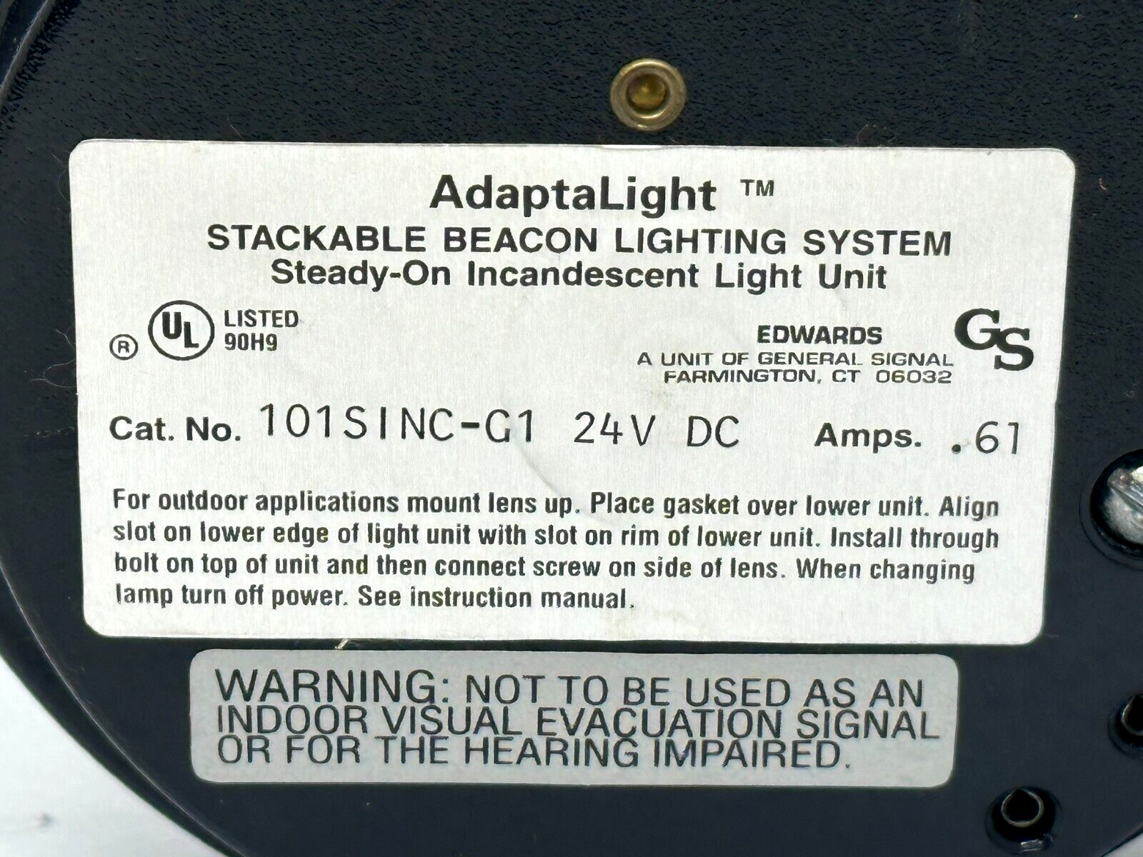 Edwards 101SINC-G1 AdaptaLight 101 Series Stackable Beacon Light Clear .61A 24V - Maverick Industrial Sales