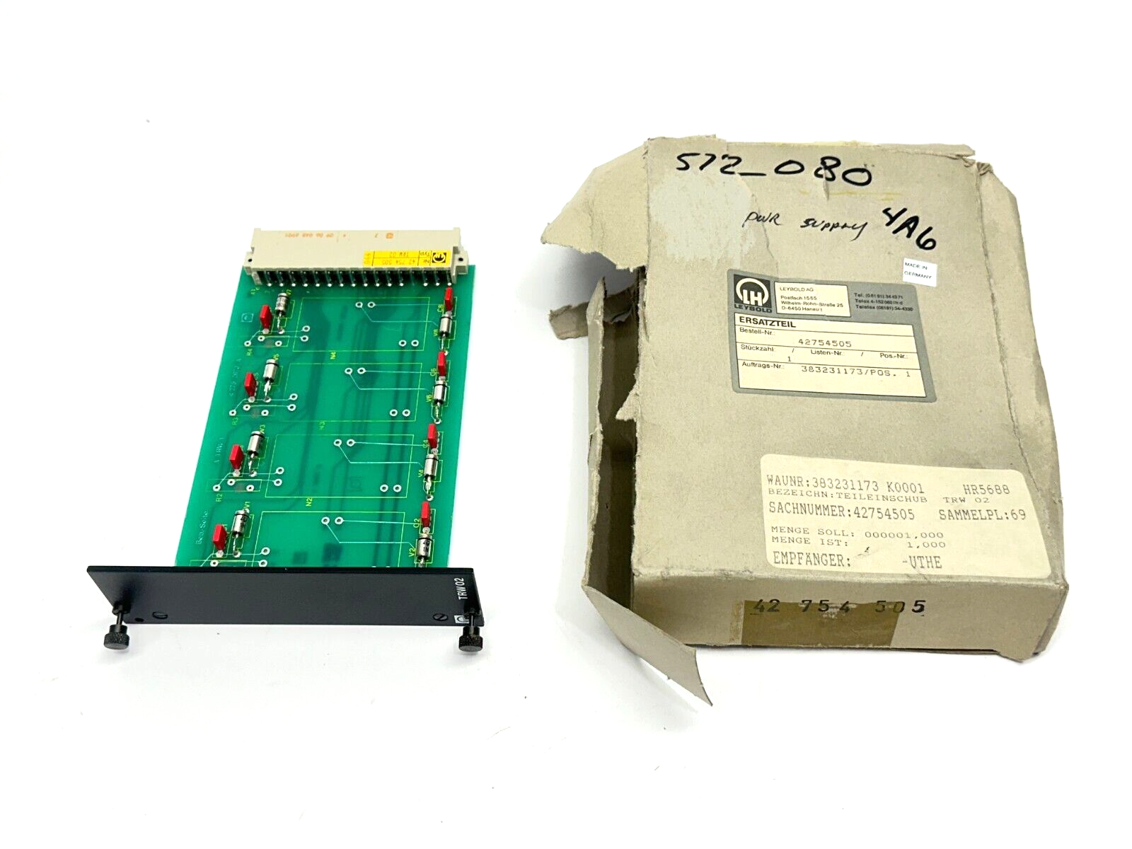 Leybold 42754505 TRW02 Slot In Card 4.275-2973/A - Maverick Industrial Sales