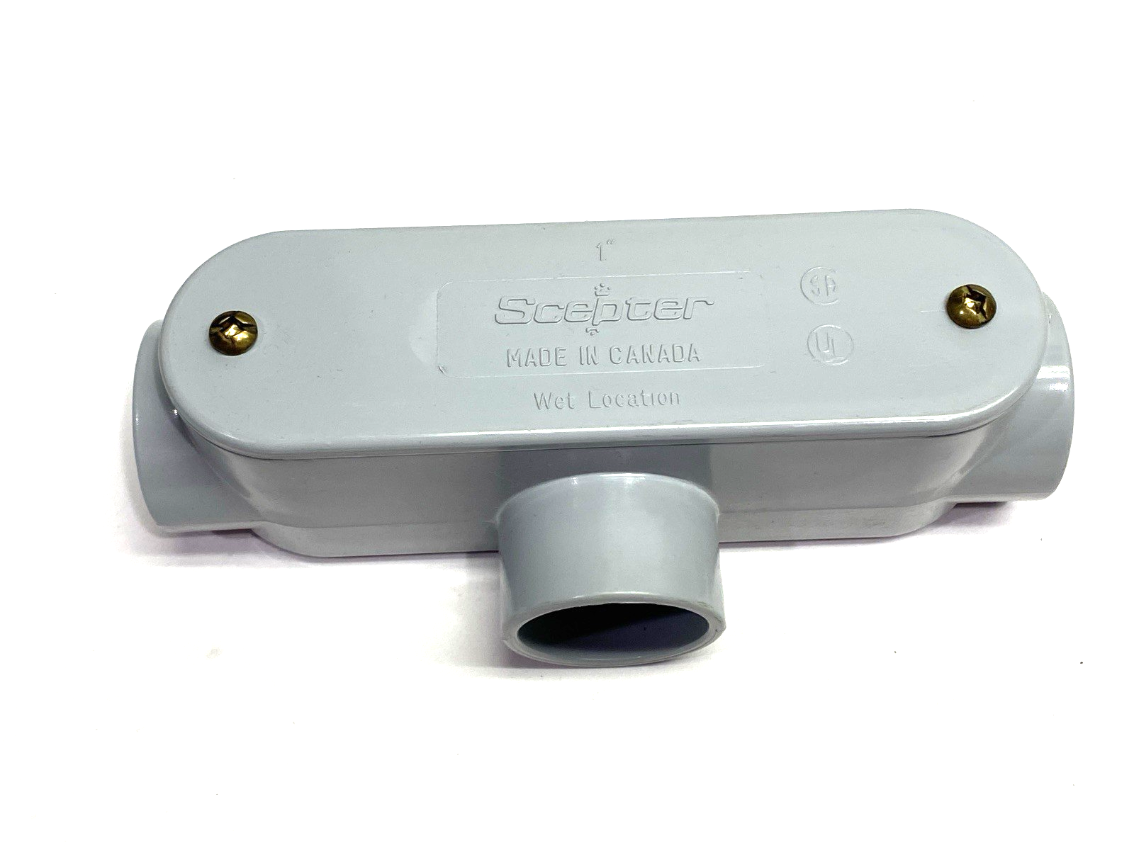ST 30S | Scepter PVC Conduit Body Body T-Style Line Left Removable Cover 1" - New – Open box - Maverick Industrial Sales