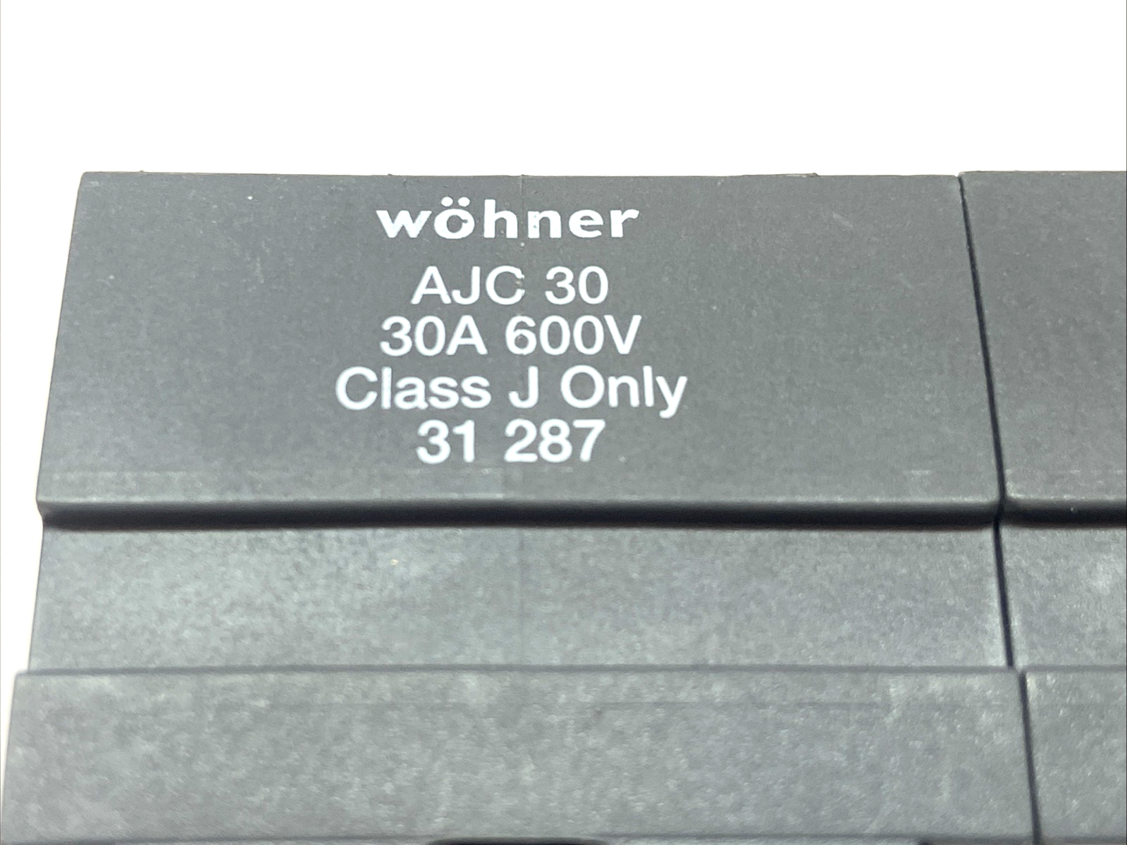 Wohner AJC 30 3-Pole Fuse Holder Class J 30A 600V w/ 3x Bussman LPJ-4SP Fuses - Maverick Industrial Sales