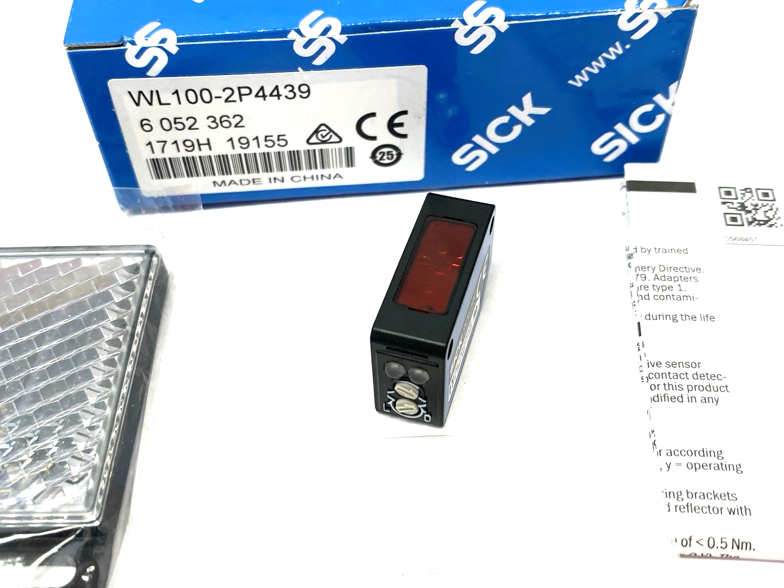 Sick WL100-2P4439 Photoelectric Retro-reflective Sensor, Rectangular 6052362 - Maverick Industrial Sales
