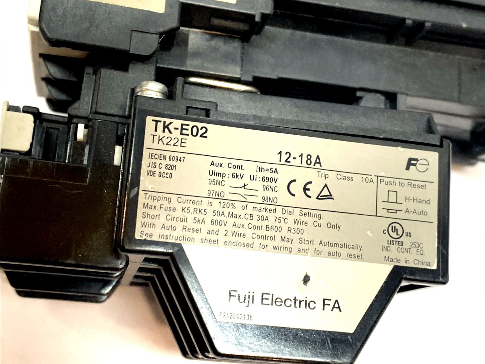 SC-E05/G | Fuji Electric Contactor w/ TK-E02 Overload - 3-Phase Motor Starter - Used - Maverick Industrial Sales
