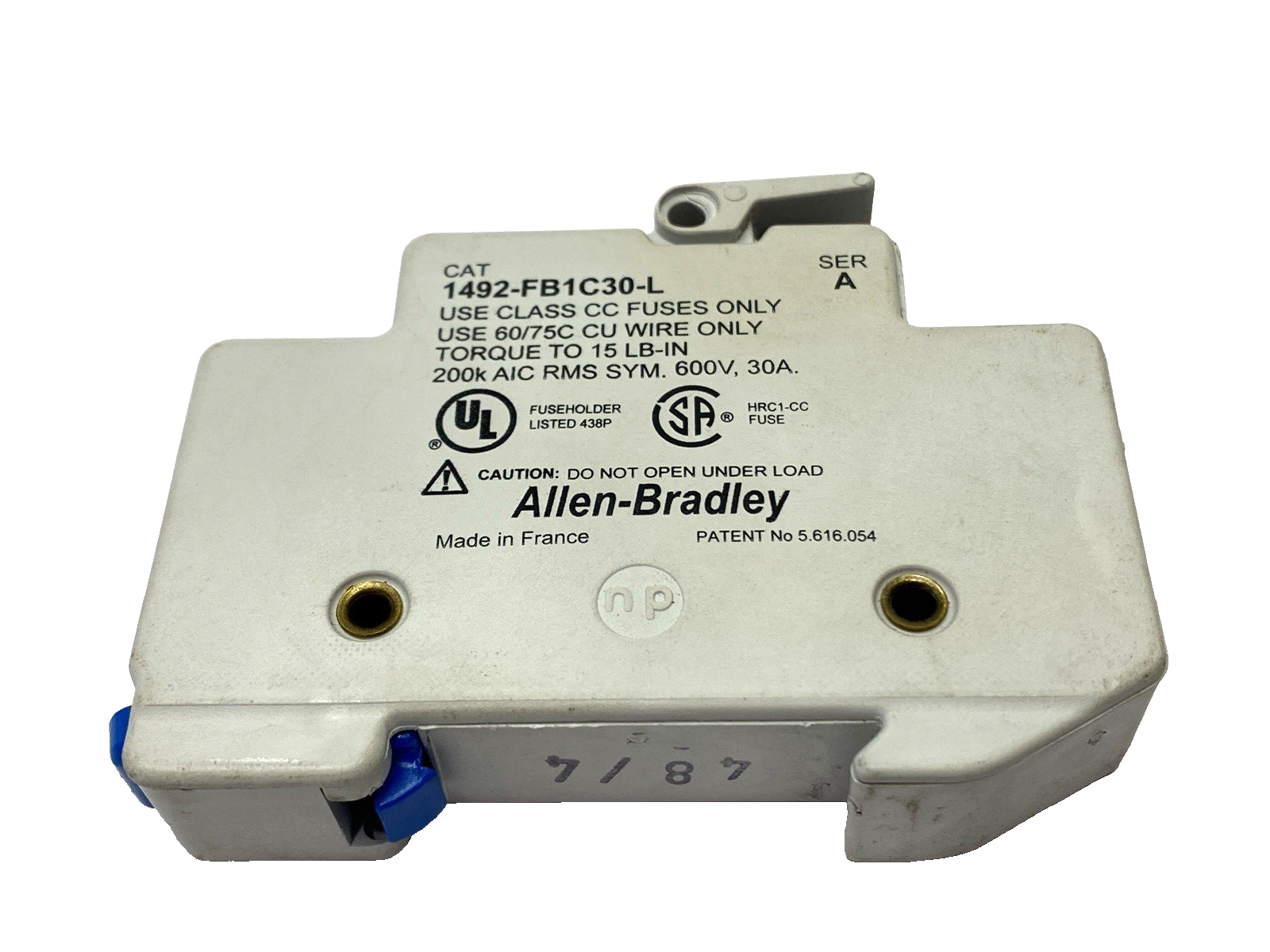 Allen Bradley 1492-FB1C30-L Ser. A Fuse Holder Class CC 600V 30A - Maverick Industrial Sales
