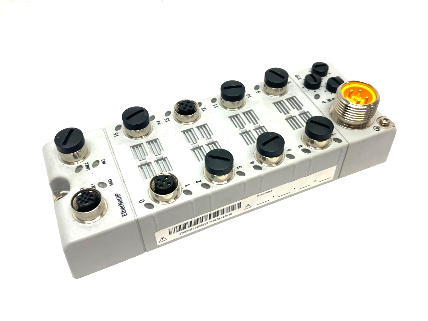 1732E-16CFGM12R | Allen Bradley Ser. A ArmorBlock 16-Point Conf. Ethernet I/O Mod - Used - Maverick Industrial Sales