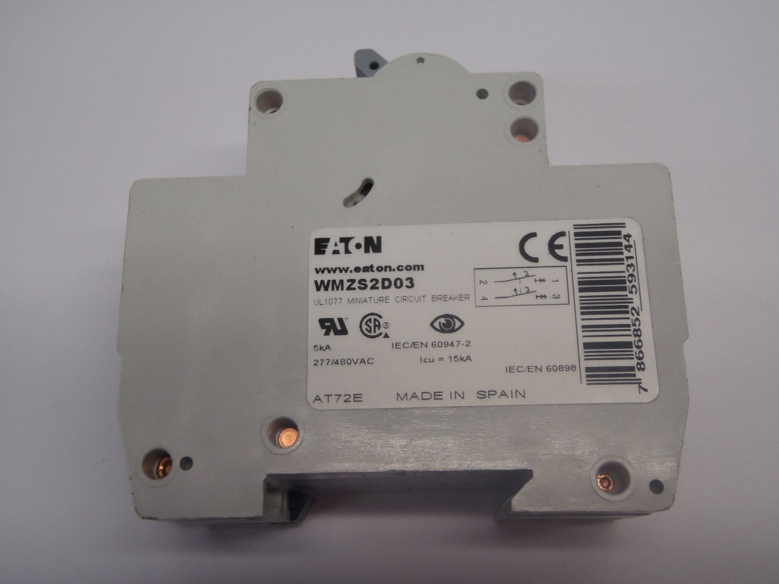 Eaton WMZS2D03 2 Pole Circuit Breaker 5kA 277/480VAC - Maverick Industrial Sales