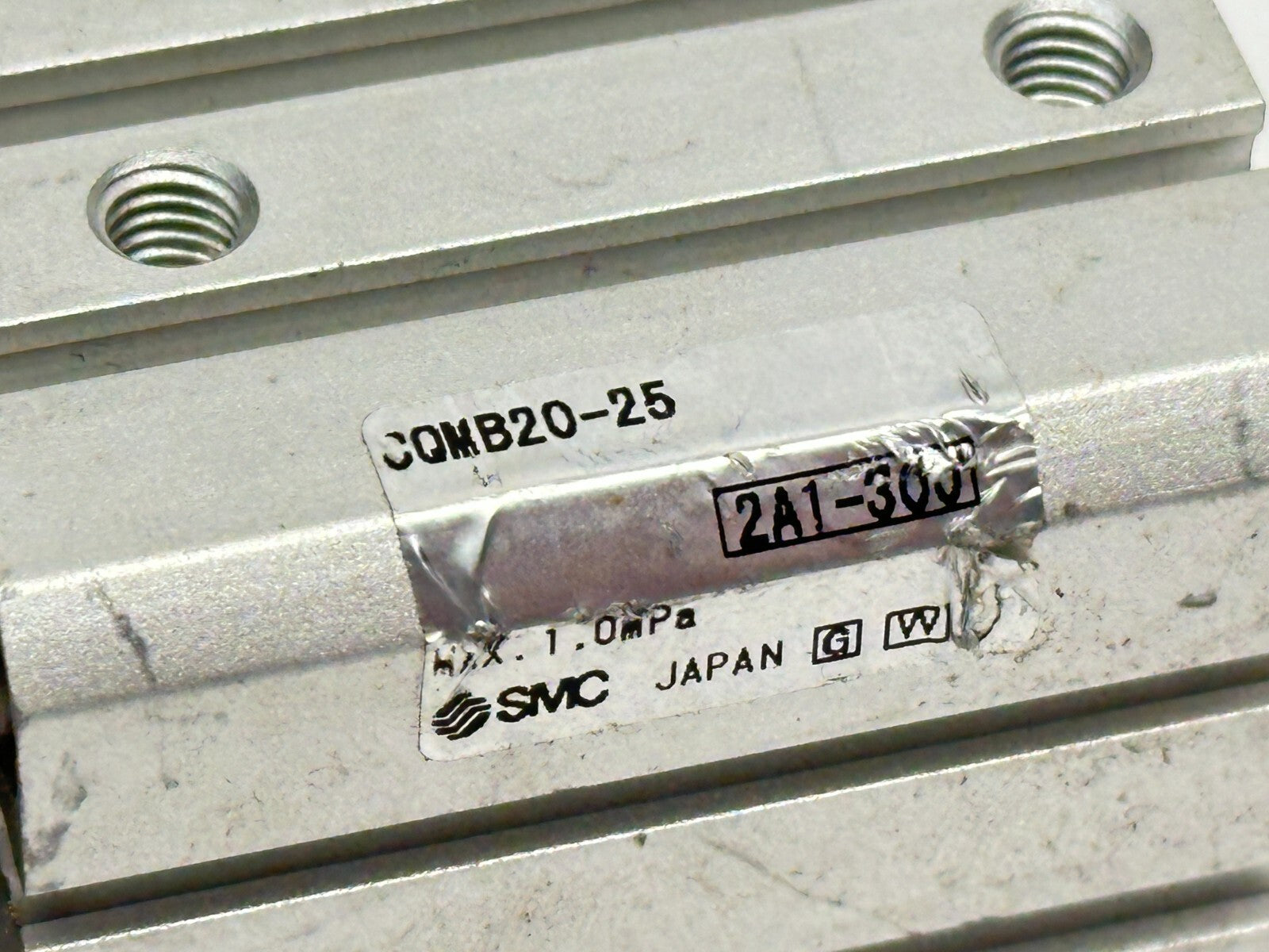 SMC CQMB20-25 Compact Guide Rod Type Pneumatic Cylinder 20mm Bore 25mm Stroke - Maverick Industrial Sales