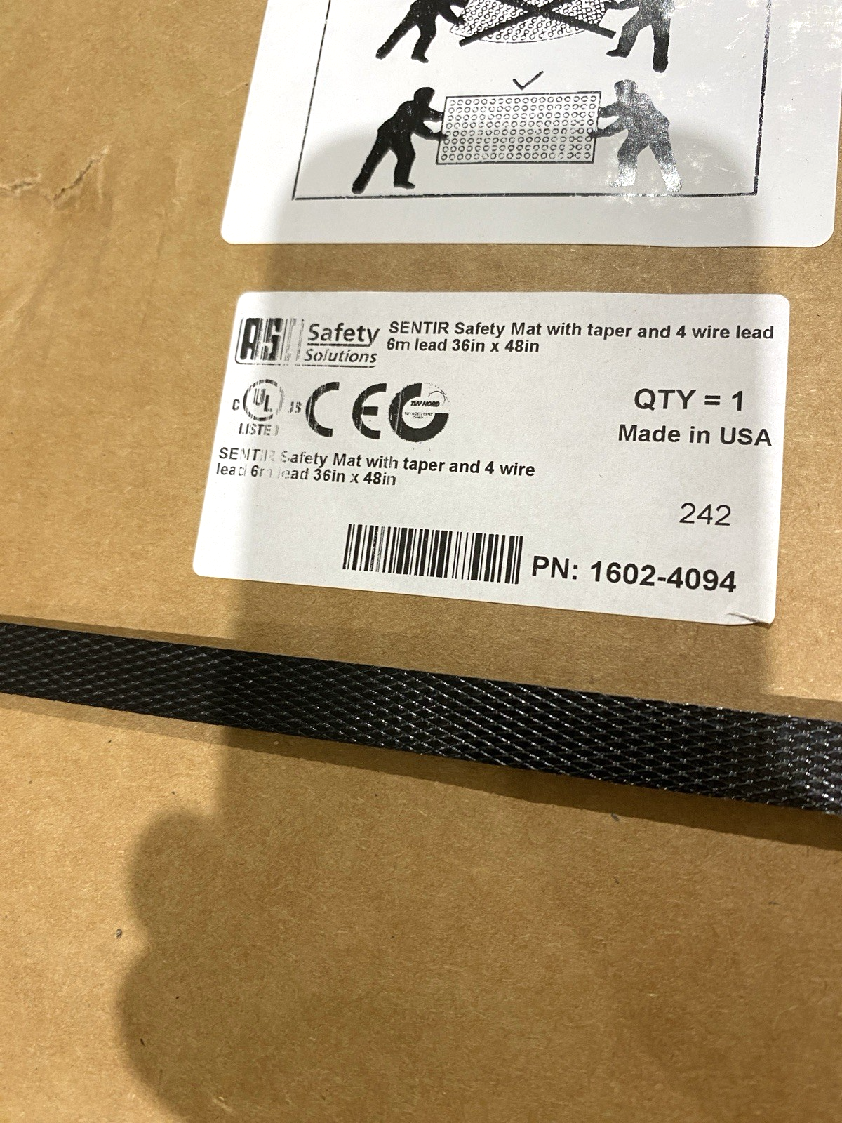 ASO Safety 1602-4094 Safety Mat with Taper 4 Wire/6m Lead 36in x 48in LOT OF 2 - Maverick Industrial Sales