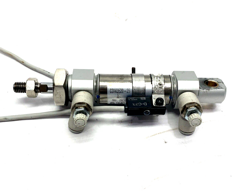 SMC CDM2E20-25 Round Body Cylinder 20mm Bore 25mm Stroke w/ D-C73 Auto Switches - Maverick Industrial Sales