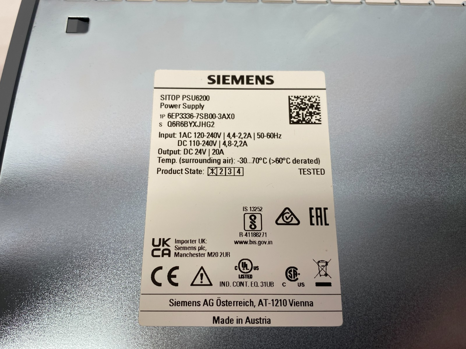 Siemens 6EP3336-7SB00-3AX0 SITOP PSU6200 Power Supply Module - Maverick Industrial Sales