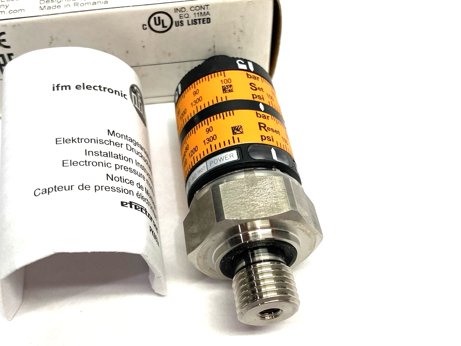 PK6522 | Ifm Pressure Switch with Intuitive Switch Point PK-100-SFG14-HCPKG/US/ /W - New – Open box - Maverick Industrial Sales