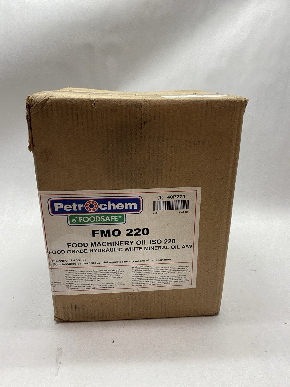 Petrochem 40P274 Foodsafe FMO 220 Food Machinery Oil ISO 220 5 Gallons - Maverick Industrial Sales